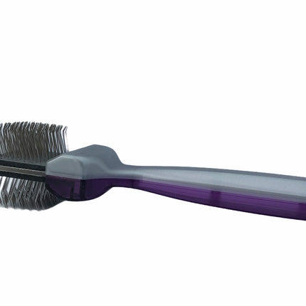 ActiVet Duo Plus Brush Tufffinish Coater 2-in-1 - two stiff brushes in one, for detangling and removing undercoat - small 4.5cm