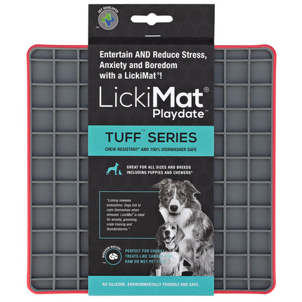 LickiMat Tuff Playdate - licking mat for dogs, checkered pattern