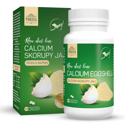 Pokusa RawDietLine Calcium Eggshell 120tbl. - supplement made from chicken eggshells, strengthening bones and teeth