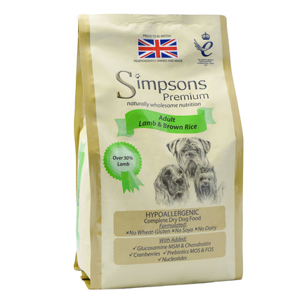 Simpsons Premium Adult Lamb & Rice - dog food, lamb and rice