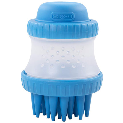 Dexas ScrubBuster - silicone dog bathing brush with dispenser