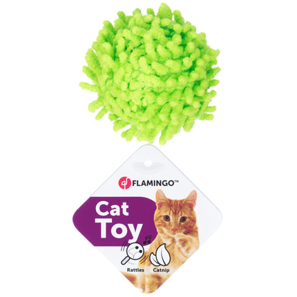 Flamingo Cat Dax Ball - quiet ball for cats, mop with a rattle and catnip