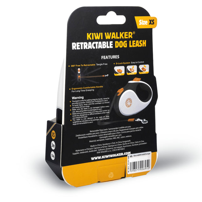 Kiwi Walker Retractable Dog Leash - Automatic Leash with Tape Size M