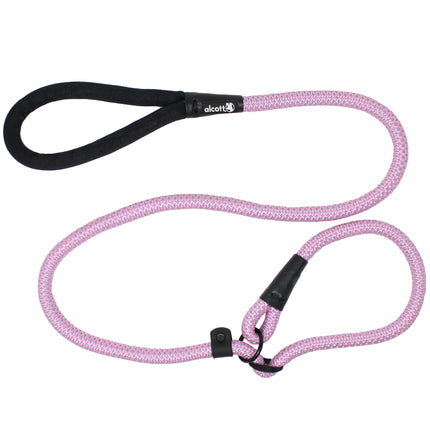 Alcott Adventure Slip Rope Leash 150cm Pink - reflective rope leash for dogs, pink