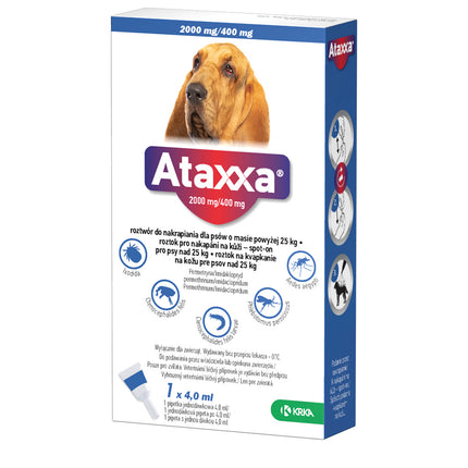 Ataxxa 2000mg/400mg - drops for fleas, ticks, and mosquitoes for dogs over weight