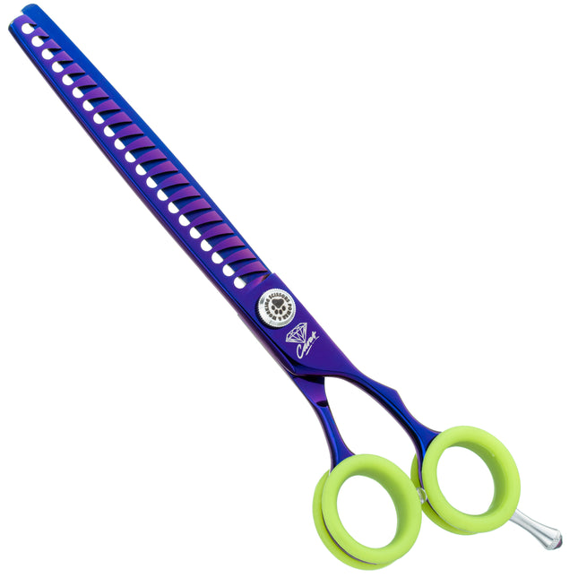 P&W Carat Chunker Scissors - single-sided thinning shears with micro-serration, 21 teeth