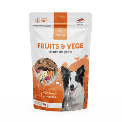 Pokusa Natural Fruit & Vege - vegetarian treats for dogs, apple, beetroot, and carrot