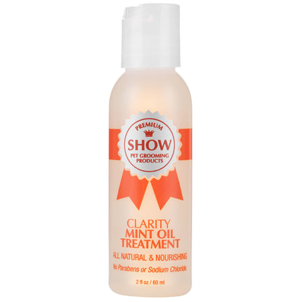 Show Premium Clarity Oil Treatment - natural, moisturizing, and nourishing oil with peppermint and almonds, for your dog's skin and coat.