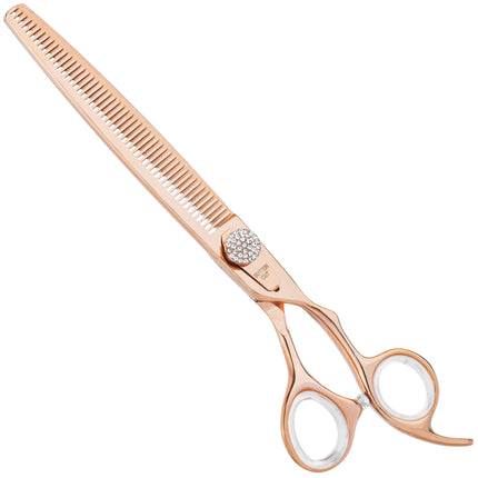 Geib Crystal Gold Shark Tooth Blender 8.0 - single-sided thinning shears in gold color, 50 teeth