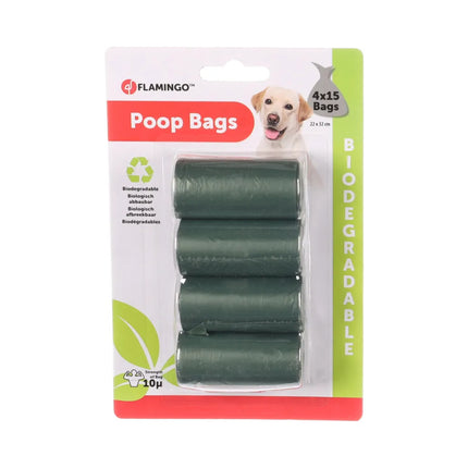 Flamingo Bio Poop Bags - biodegradable waste bags - 4 pieces