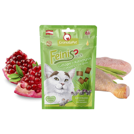 GranataPet FeiniSnack Poultry & Cat Grass - crunchy treats for cats, poultry and cat grass