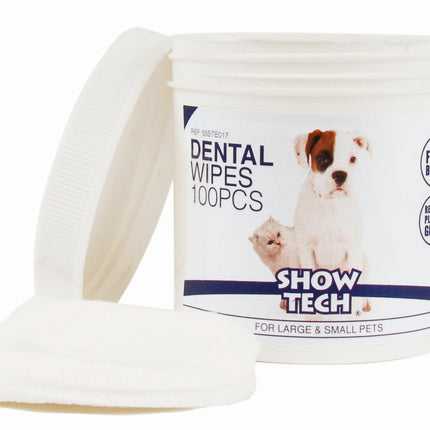 Show Tech Dental Wipes 100 pcs - oral hygiene wipes for dogs and cats