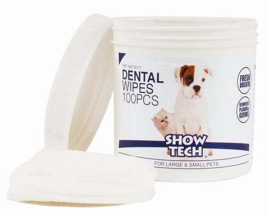 Show Tech Dental Wipes 100 pcs - oral hygiene wipes for dogs and cats