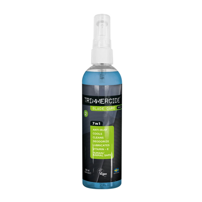 Trimmercide Blade Care Spray 7in1 - cleaning and care product for clipper blades, in a spray bottle