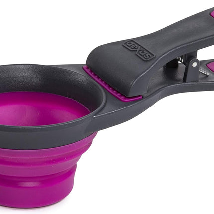 Dexas Collapsible KlipScoop 3-in-1 Medium - collapsible food scoop with a bag-closing clip, medium size