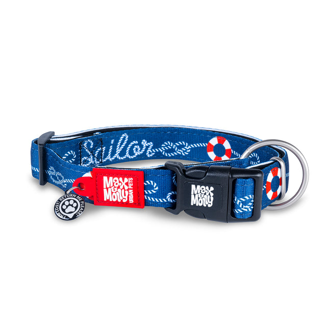 Max&Molly GOTCHA! Smart ID Collar Sailor - smart tag collar for dogs, nautical pattern