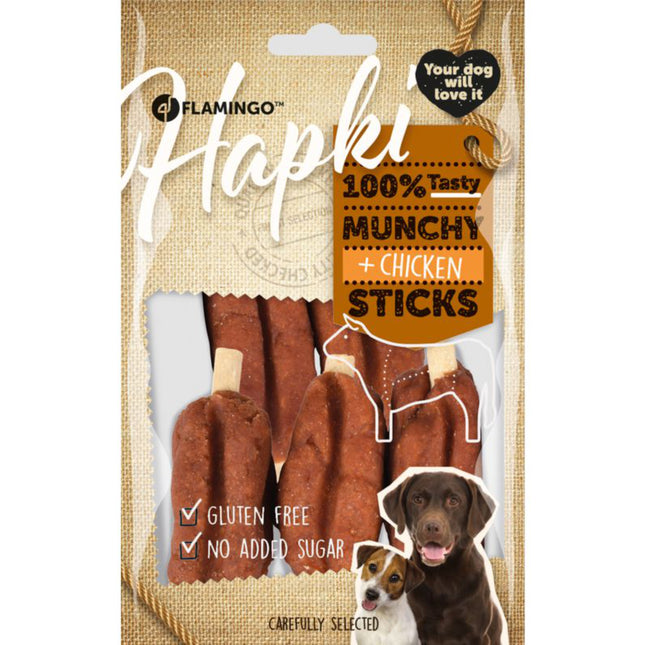 Flamingo Hapki Munchy Chicken Sticks - dog treats, crunchy chicken sticks