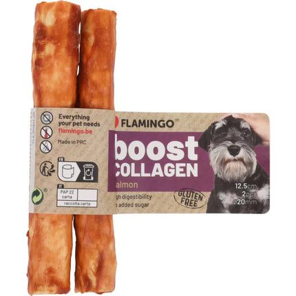 Flamingo Boost Collagen 50g - collagen treats for dogs, salmon sticks 2pcs