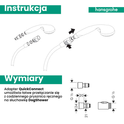 Moser Hansgrohe DogShower Quick - Coupling Set - quick coupling for shower head