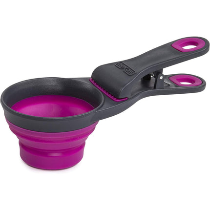 Dexas Collapsible KlipScoop 3-in-1 Small - collapsible food scoop with a bag-closing clip, small