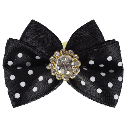 Blovi Bow Glamour satin polka dot bow with decorative stone