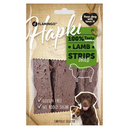 Flamingo Hapki Lamb Stripes - dog treats, dried lamb strips