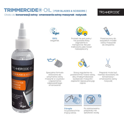 Trimmercide Oil - oil for the maintenance and lubrication of clipper blades and scissors