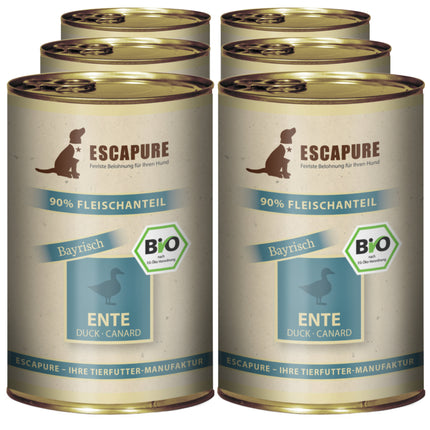 Escapure Duck Bio - organic wet food for dogs, duck, potatoes, and herbs