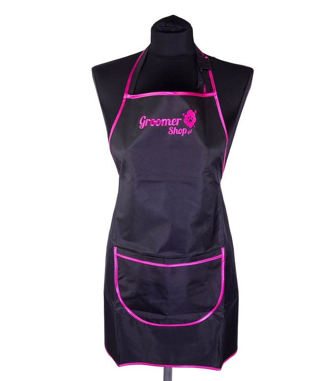 Waterproof grooming apron with pocket, piping