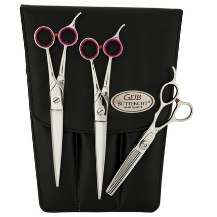 Geib Gator Scissors Set - professional scissors and thinning shears set (30 teeth) made of Japanese stainless steel, 3 pieces