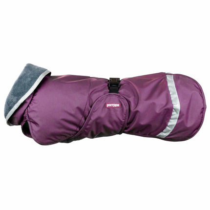 Light Pomppa for Harness - warm rain jacket for dogs, with a harness opening, plum color