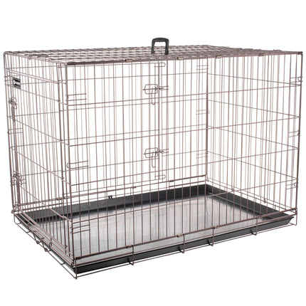 Flamingo Ebo Taupe - metal dog crate, XL: