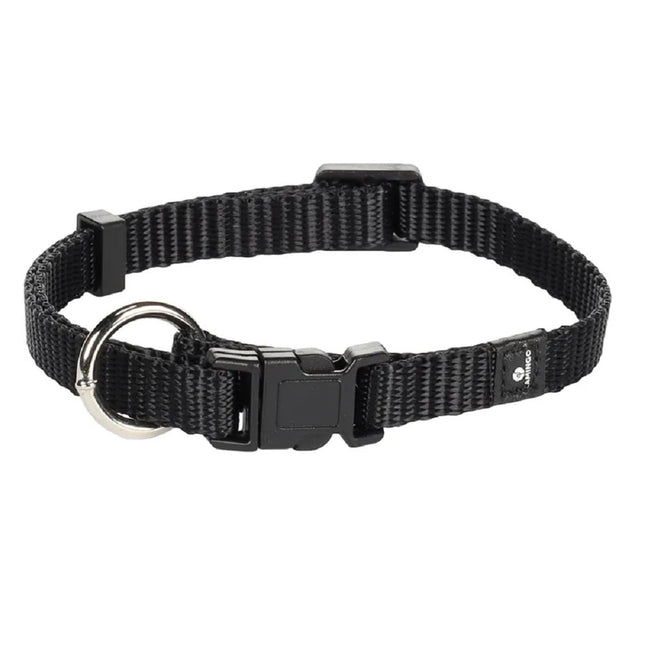 Flamingo Small Collar Ziggi - nylon collar for cats and small dogs - Black