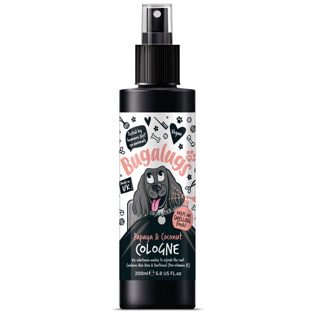 Bugalugs Papaya & Coconut Cologne - refreshing scented spray for dogs with a tropical fruit fragrance