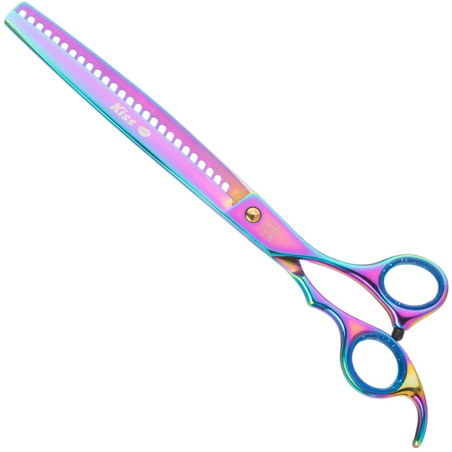 Geib Rainbow Kiss Chunker - high-quality grooming thinning shears with a rainbow finish, 26 teeth