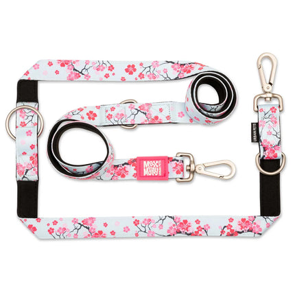 Max & Molly Multi-Leash Cherry Bloom - adjustable leash for dogs, interesting pattern, 200cm