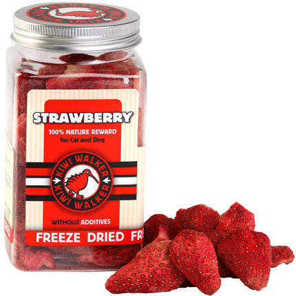 Kiwi Walker Snacks Strawberry - 100% strawberries, freeze-dried, natural treats for dogs and cats