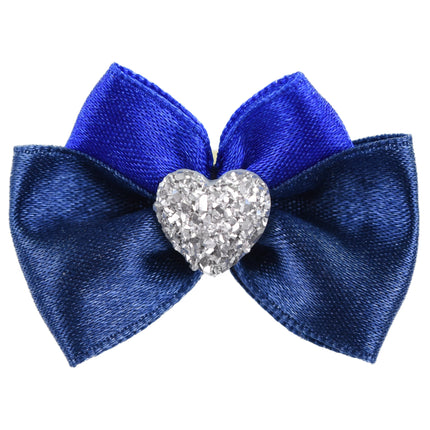 Blovi Bow Glamour Satin Bow with Silver Heart