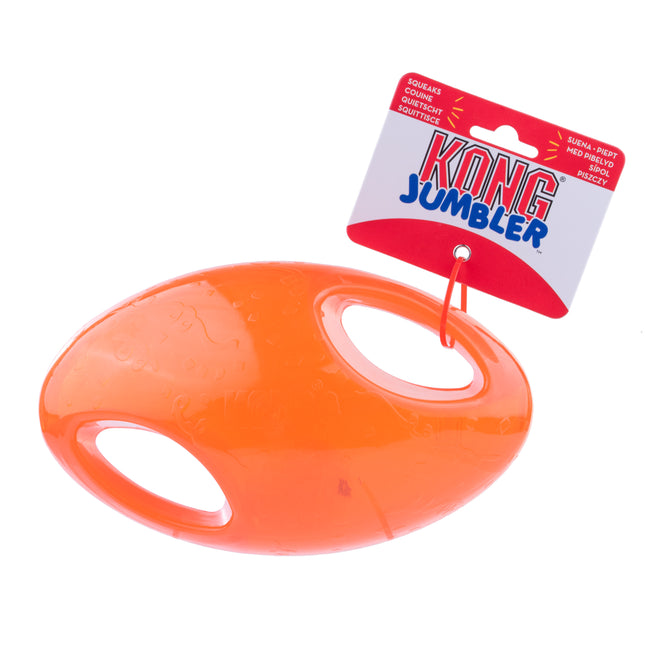 KONG Jumbler Football L/XL - large football for dogs, with handles and squeaker