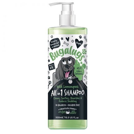 Bugalugs All in 1 Shampoo - dog shampoo with conditioner, reduces shedding, concentrate 1:10