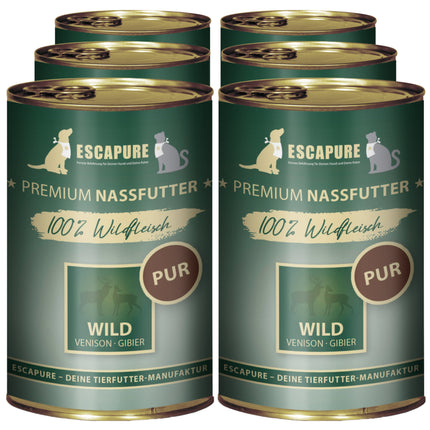 Escapure Wild Pur - wet food for dogs and cats, 100% game meat