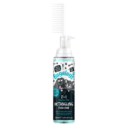 Bugalugs 2in1 Detangling Foam Comb Fragrance Free - fragrance-free foam that makes it easier to detangle your dog's and cat's fur.