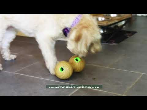 KONG Bamboo Feeder Ball (12cm) - treat ball for dogs, treat dispenser