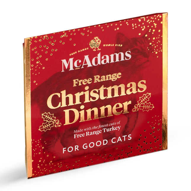 McAdams Free Range Christmas Dinner Cat - wet food for cats with free-range turkey, holiday edition