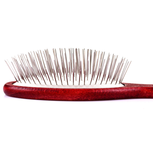 Blovi Wood Pin Brush - large, soft, wooden brush with metal pins for medium and long hair