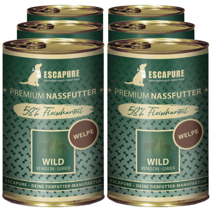 Escapure Puppy Wild - wet food for puppies, game meat and rabbit with vegetables and fruits