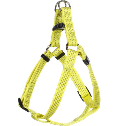 Flamingo Step&Go Ziggi Reflective Harness - neon step-in harness for dogs, buckle with lock, yellow