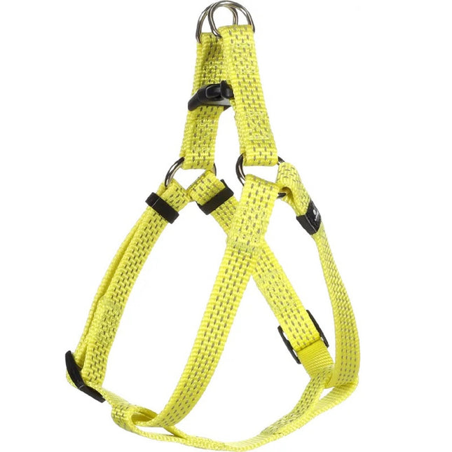 Flamingo Step&Go Ziggi Reflective Harness - neon step-in harness for dogs, buckle with lock, yellow