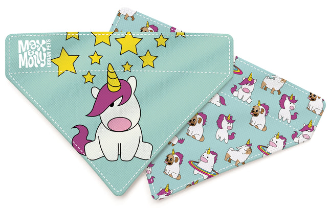 Max & Molly Reversible Bandana Unicorn - double-sided bandana for dogs