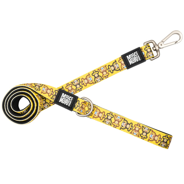 Max&Molly Short Leash Monkey Maniac - colorful urban leash for dogs, monkey pattern, 120cm